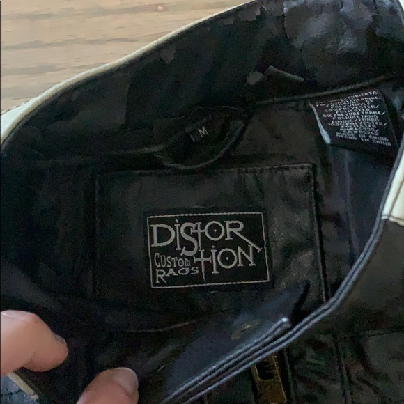 Faux leather men’s motorcycle jacket two-tone med - Picture 3 of 7